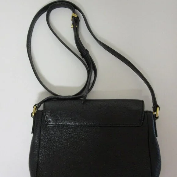 Marc by Marc Jacobs Black Pebbled Leather Small Flap Over Snap Closure Crossbody - Picture 2 of 4
